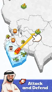 Conquer Countries attack and defend battle screen against a rival nation